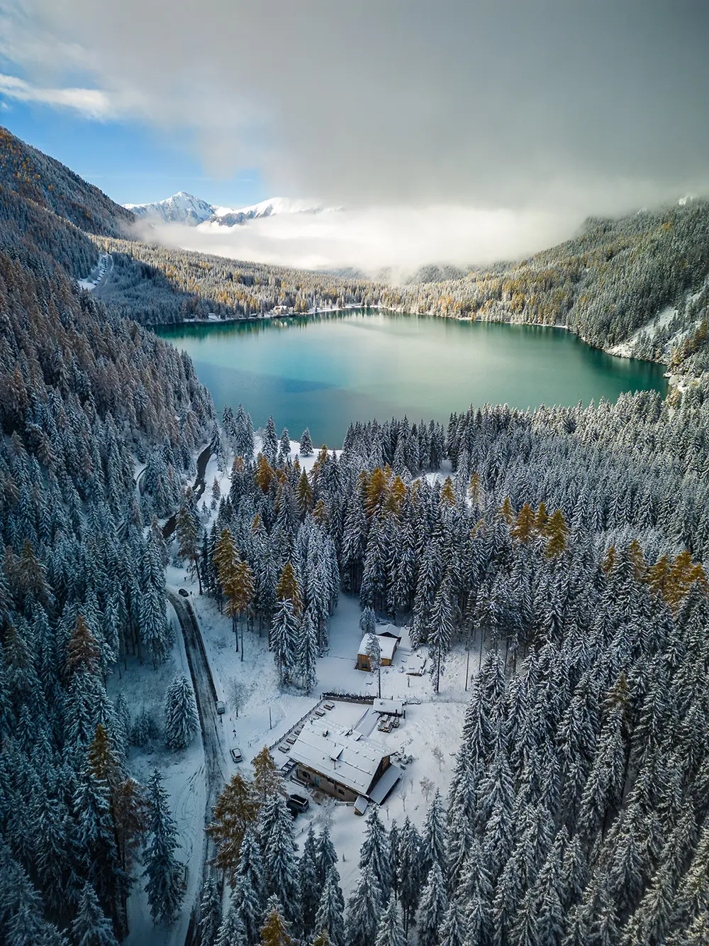 Der Antholzer See im Winter